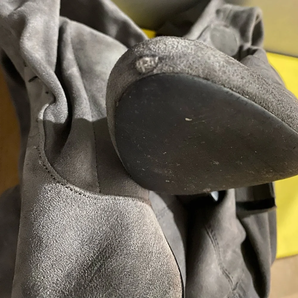 Bardot ➰ ladies grey suede knee high boots s6 - Picture 2 of 6